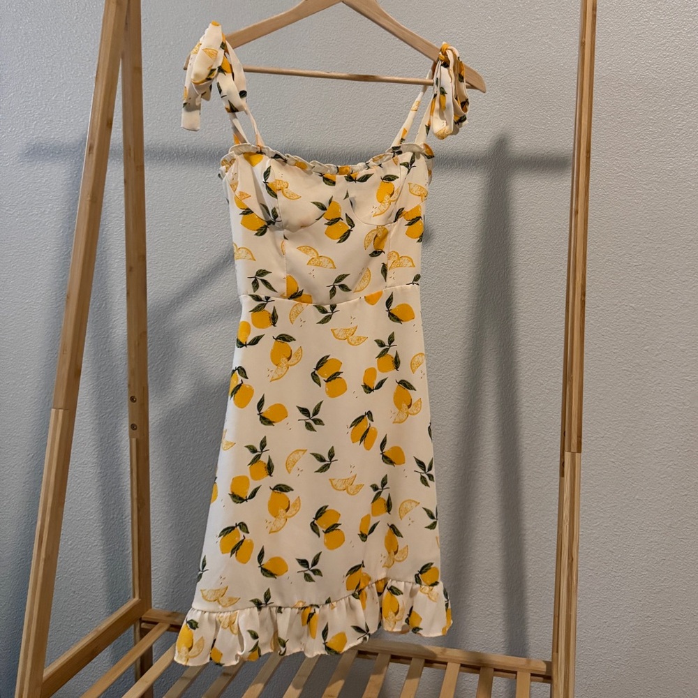 Lemon Print Summer Dress